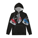Ice Hockey Skates Print Pullover Hoodie
