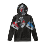 Ice Hockey Skates Print Pullover Hoodie