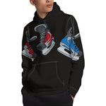 Ice Hockey Skates Print Pullover Hoodie