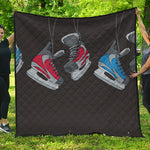 Ice Hockey Skates Print Quilt