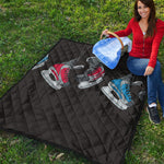 Ice Hockey Skates Print Quilt