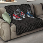 Ice Hockey Skates Print Quilt