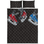 Ice Hockey Skates Print Quilt Bed Set