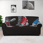 Ice Hockey Skates Print Sofa Cover