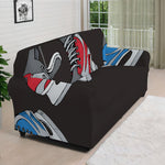 Ice Hockey Skates Print Sofa Cover