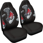 Ice Hockey Skates Print Universal Fit Car Seat Covers