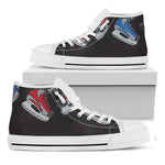 Ice Hockey Skates Print White High Top Shoes