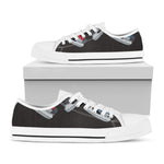 Ice Hockey Skates Print White Low Top Shoes