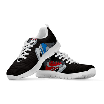 Ice Hockey Skates Print White Sneakers