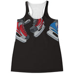 Ice Hockey Skates Print Women's Racerback Tank Top