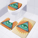 Illuminati Eye of Providence Print 3 Piece Bath Mat Set