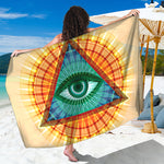 Illuminati Eye of Providence Print Beach Sarong Wrap