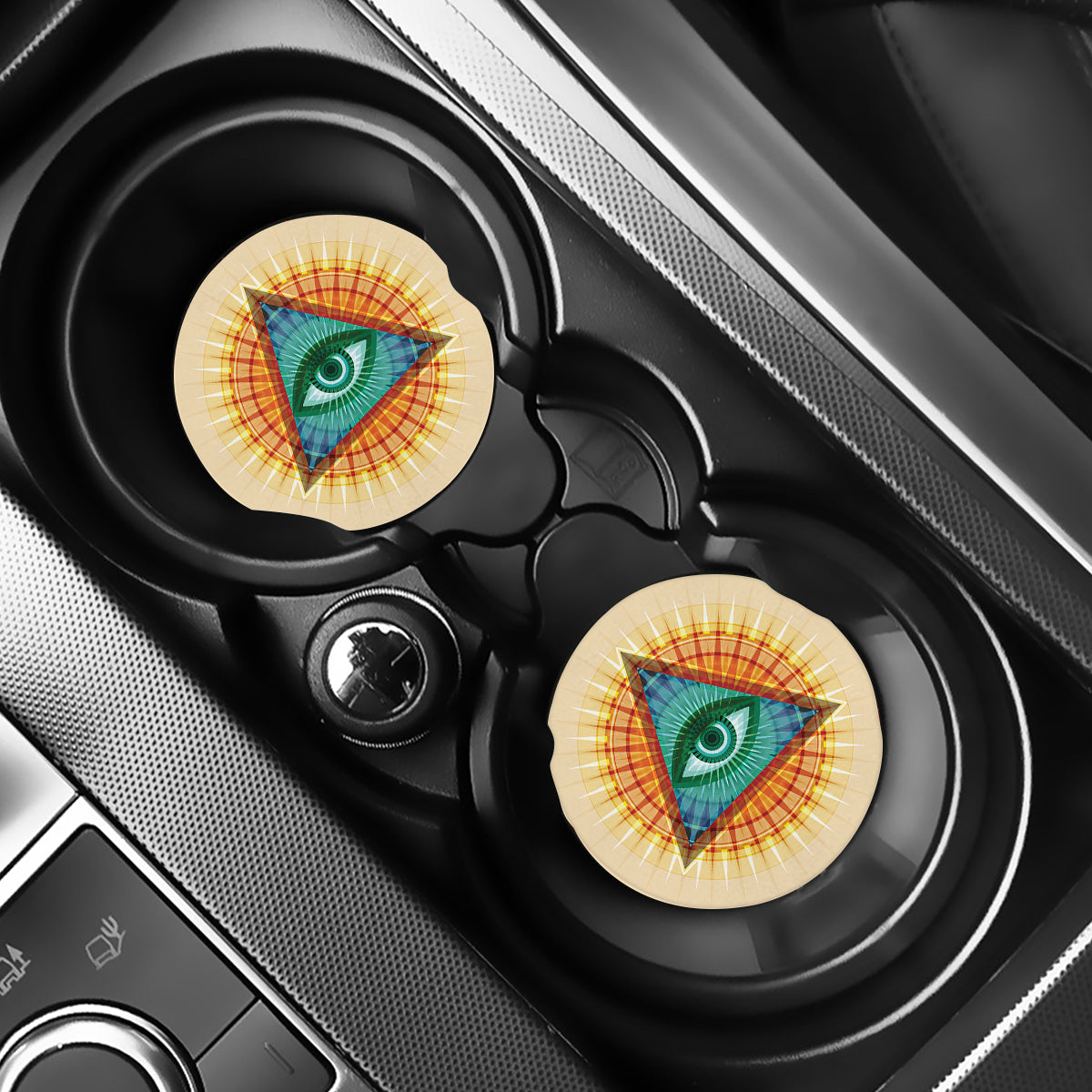 Illuminati Eye of Providence Print Car Coasters