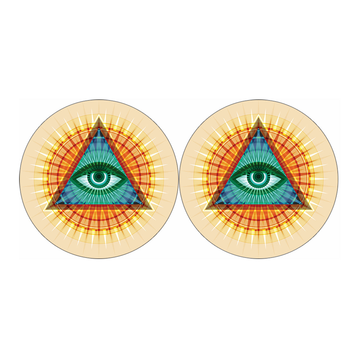 Illuminati Eye of Providence Print Car Coasters