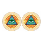 Illuminati Eye of Providence Print Car Coasters