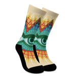 Illuminati Eye of Providence Print Crew Socks