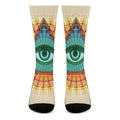 Illuminati Eye of Providence Print Crew Socks