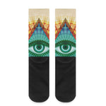 Illuminati Eye of Providence Print Crew Socks