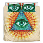 Illuminati Eye of Providence Print Duvet Cover Bedding Set