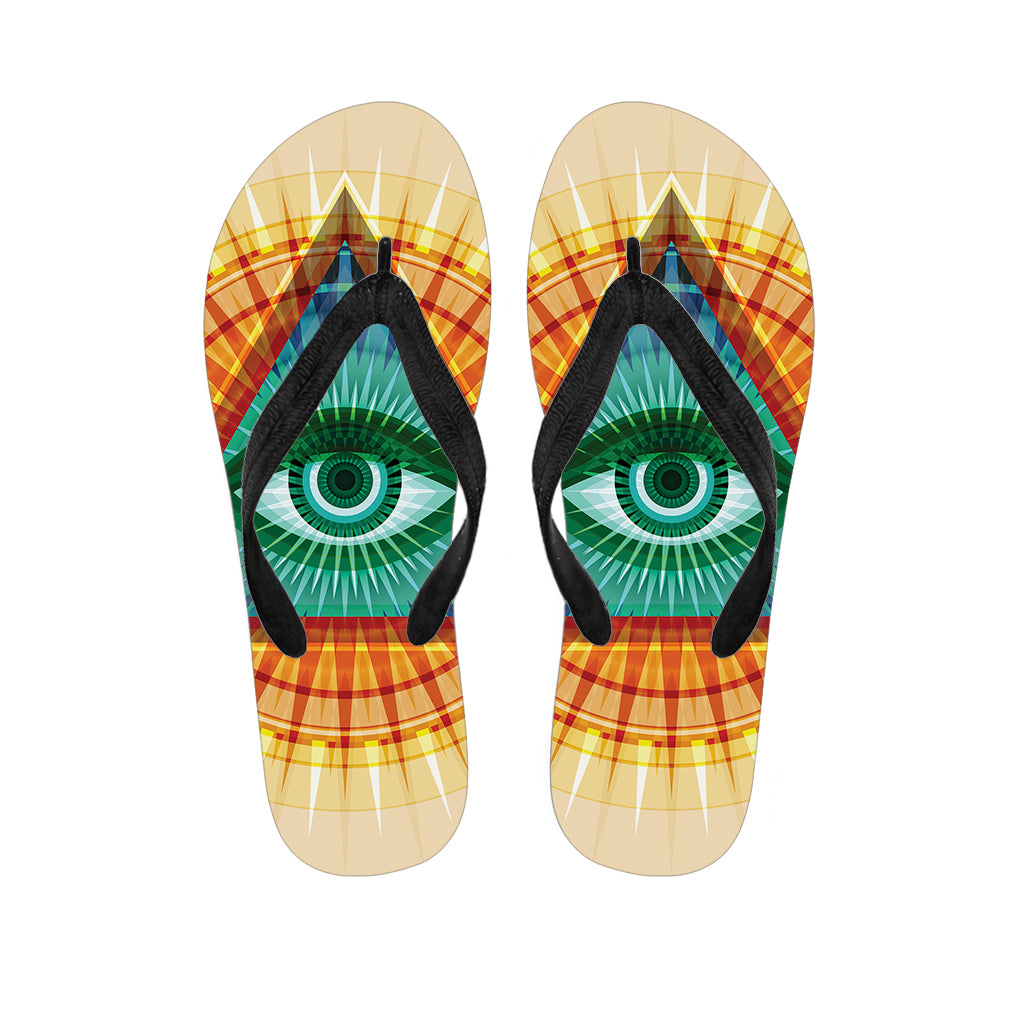Illuminati Eye of Providence Print Flip Flops