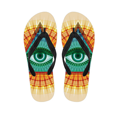 Illuminati Eye of Providence Print Flip Flops