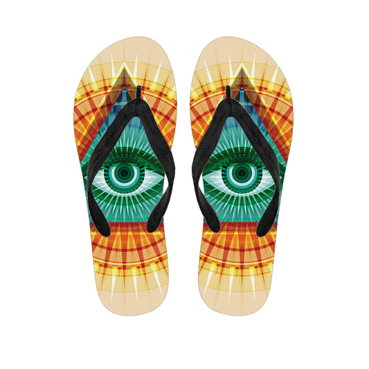 Illuminati Eye of Providence Print Flip Flops