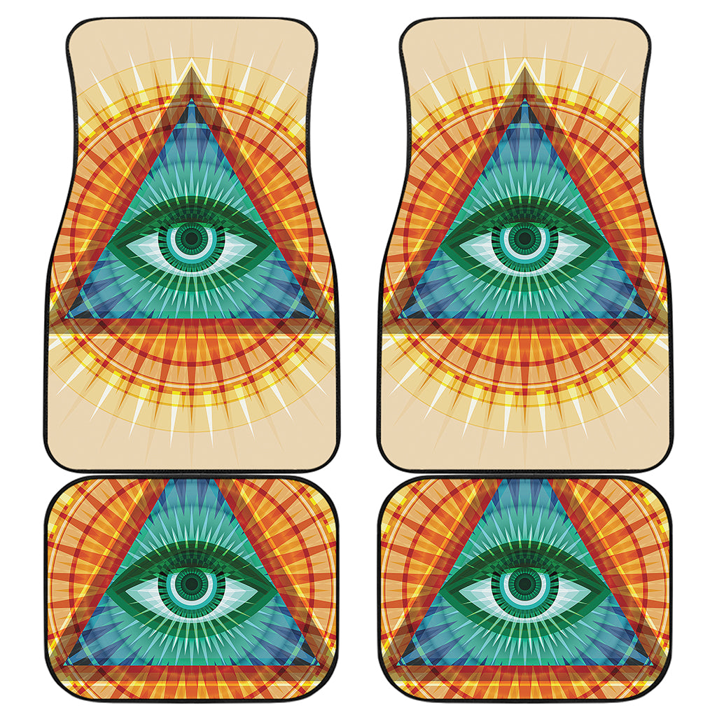 Illuminati Eye of Providence Print Front and Back Car Floor Mats