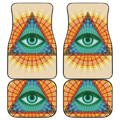 Illuminati Eye of Providence Print Front and Back Car Floor Mats