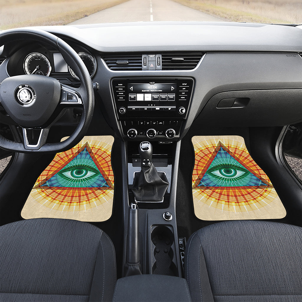 Illuminati Eye of Providence Print Front and Back Car Floor Mats