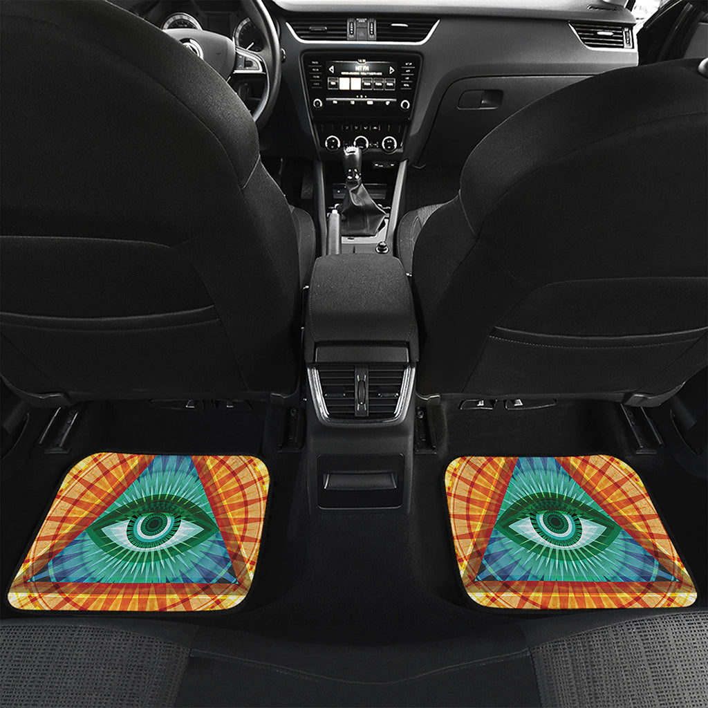 Illuminati Eye of Providence Print Front and Back Car Floor Mats