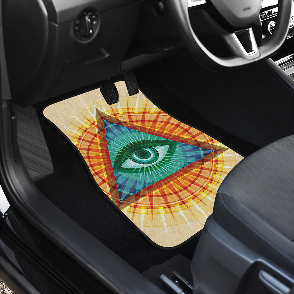 Illuminati Eye of Providence Print Front and Back Car Floor Mats