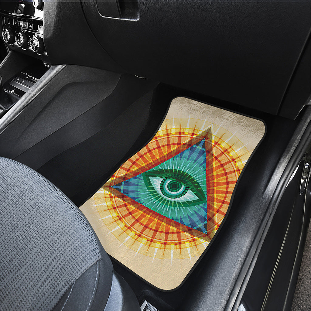 Illuminati Eye of Providence Print Front and Back Car Floor Mats