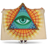 Illuminati Eye of Providence Print Hooded Blanket