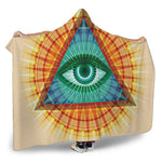 Illuminati Eye of Providence Print Hooded Blanket