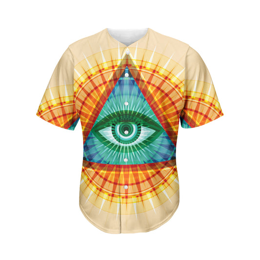 Illuminati Eye of Providence Print Men's Baseball Jersey