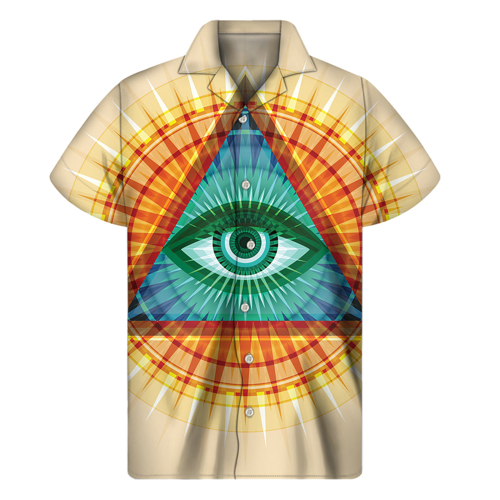 Illuminati Eye of Providence Print Men's Short Sleeve Shirt