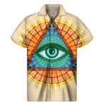 Illuminati Eye of Providence Print Men's Short Sleeve Shirt