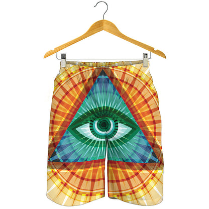 Illuminati Eye of Providence Print Men's Shorts