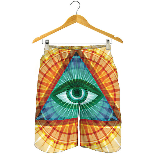 Illuminati Eye of Providence Print Men's Shorts