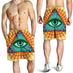 Illuminati Eye of Providence Print Men's Shorts