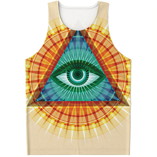 Illuminati Eye of Providence Print Men's Tank Top