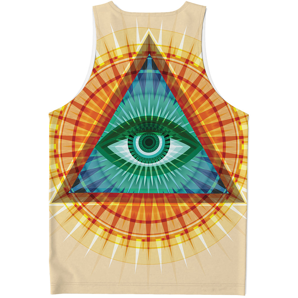 Illuminati Eye of Providence Print Men's Tank Top