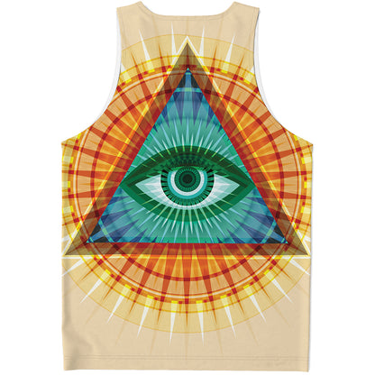 Illuminati Eye of Providence Print Men's Tank Top