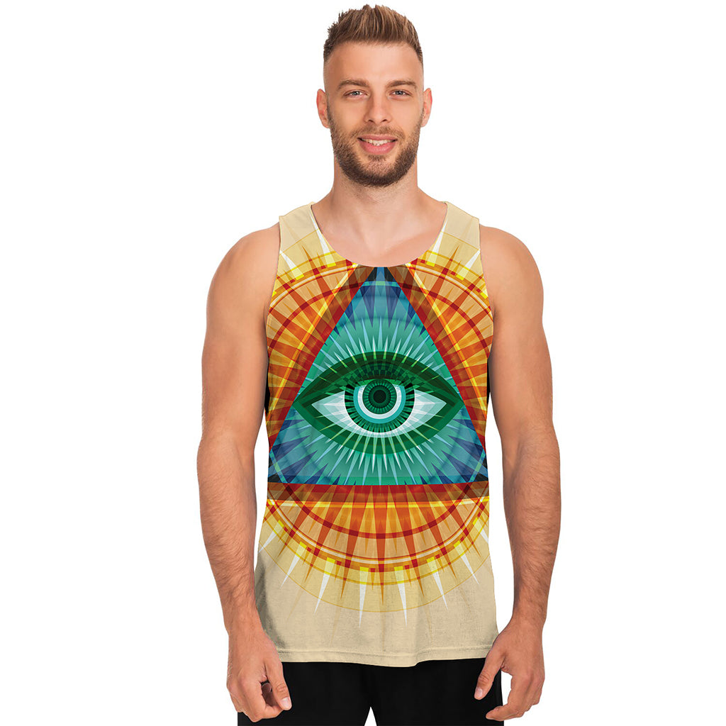 Illuminati Eye of Providence Print Men's Tank Top
