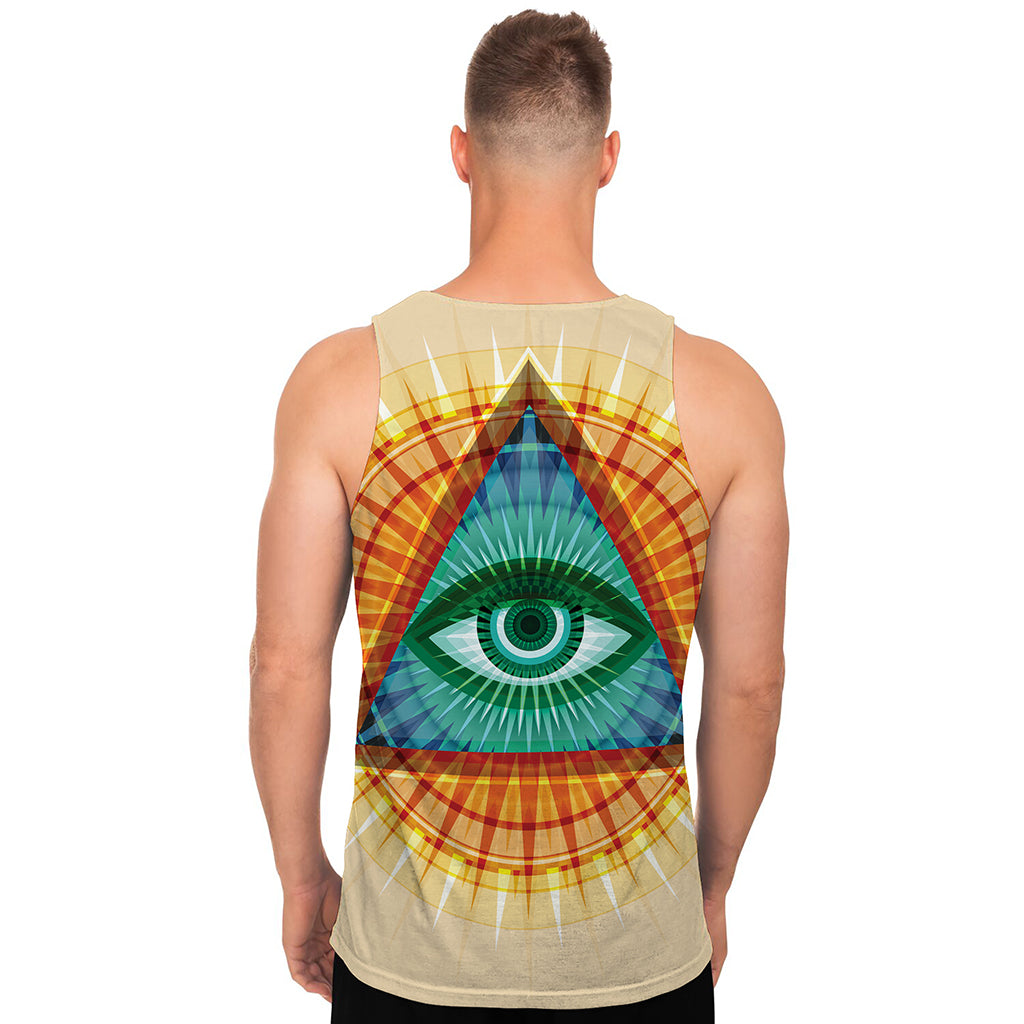 Illuminati Eye of Providence Print Men's Tank Top