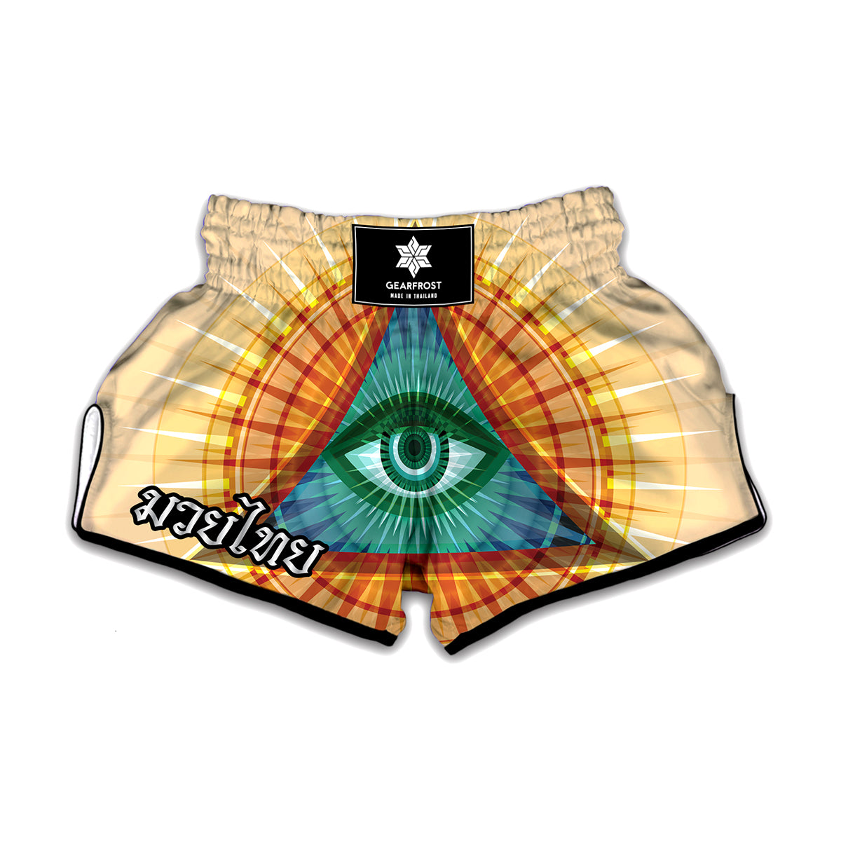 Illuminati Eye of Providence Print Muay Thai Boxing Shorts
