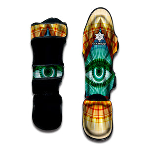 Illuminati Eye of Providence Print Muay Thai Shin Guard