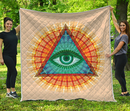 Illuminati Eye of Providence Print Quilt