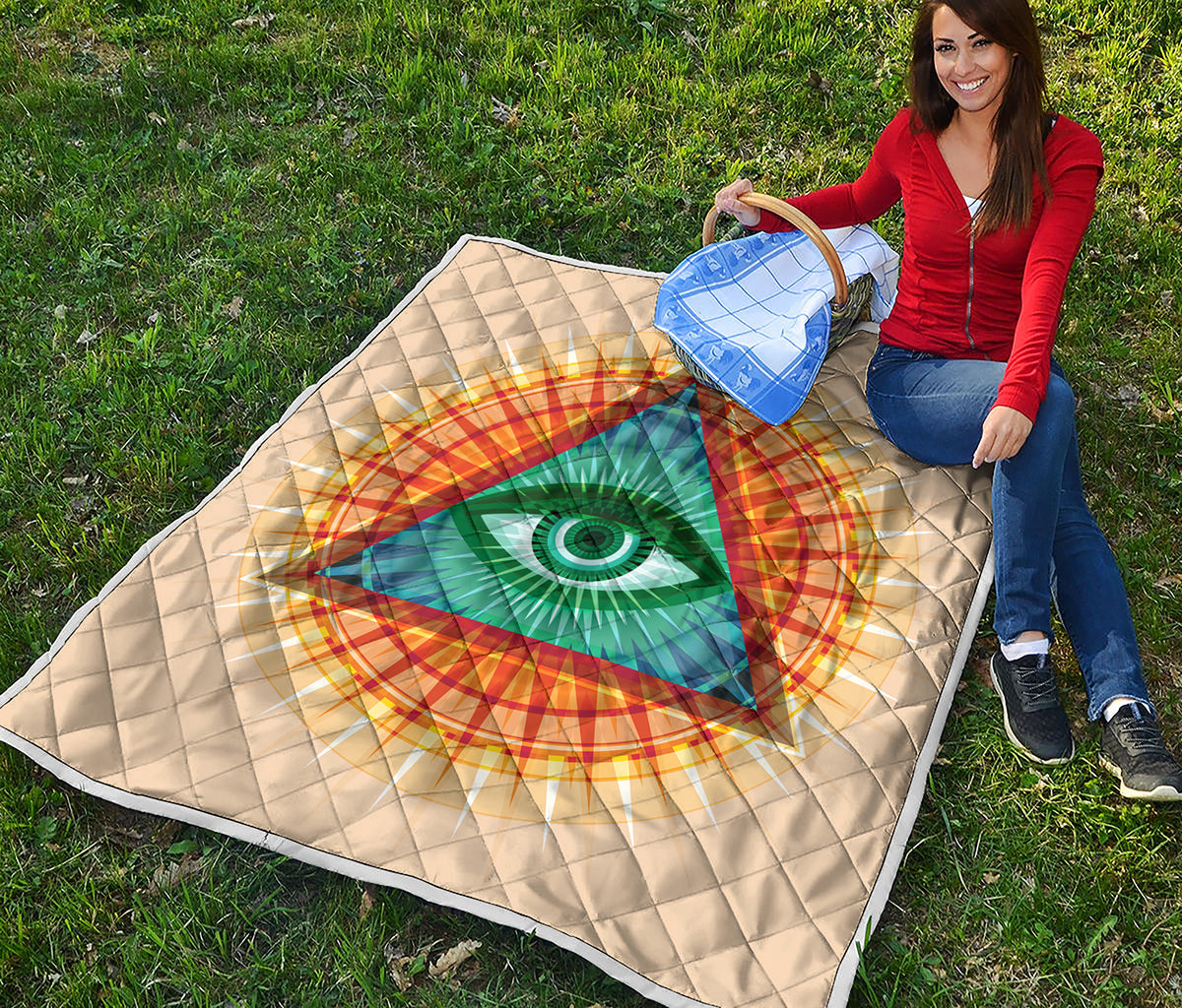 Illuminati Eye of Providence Print Quilt