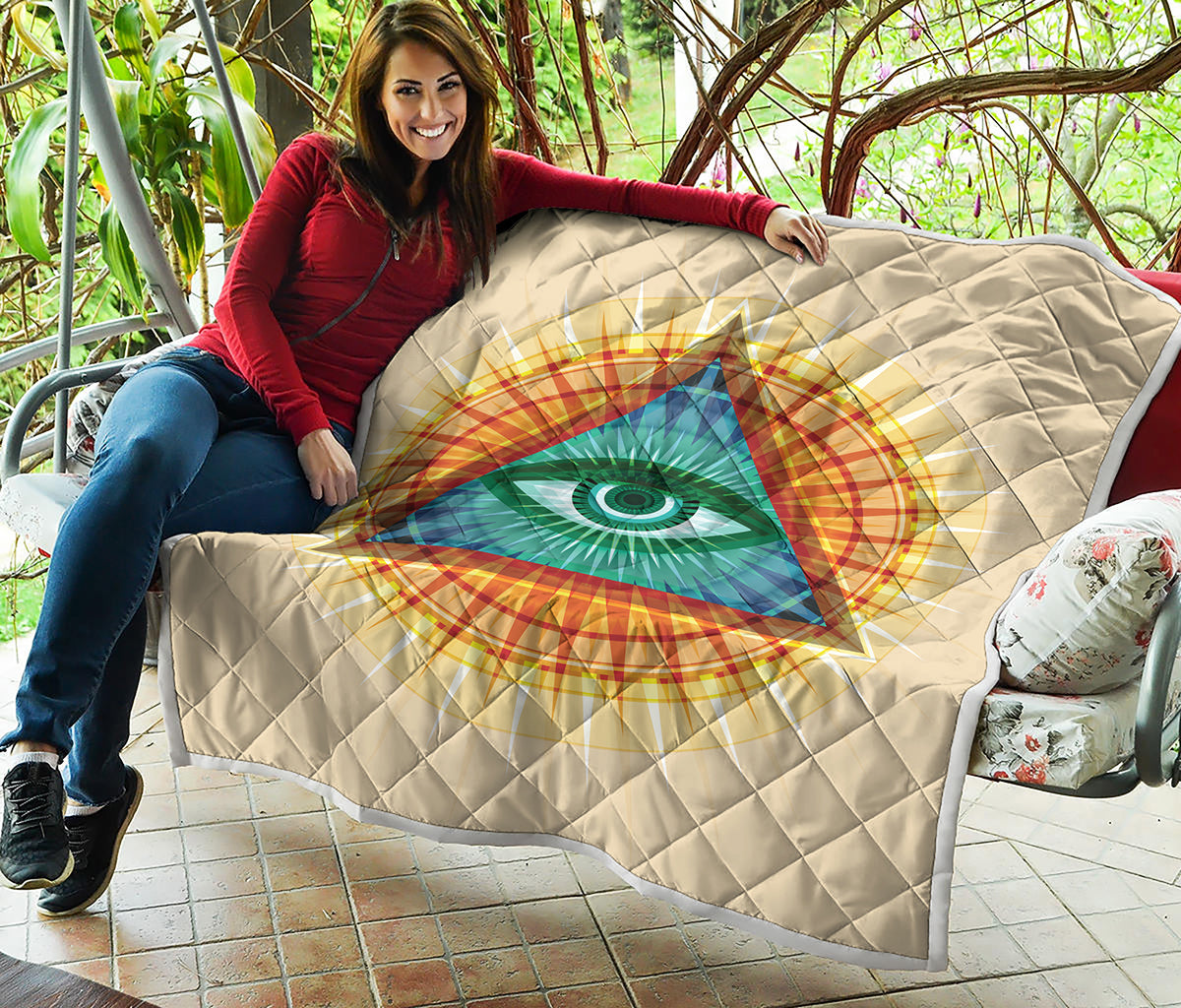 Illuminati Eye of Providence Print Quilt
